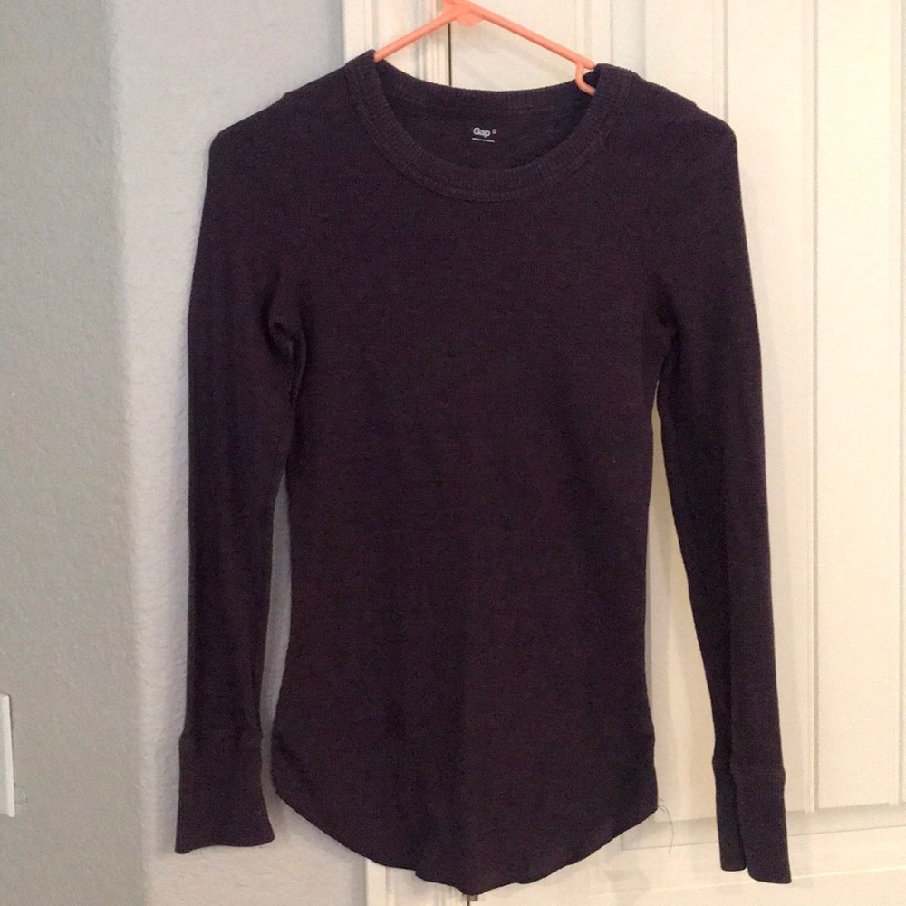 Purple long sleeve waffle knit